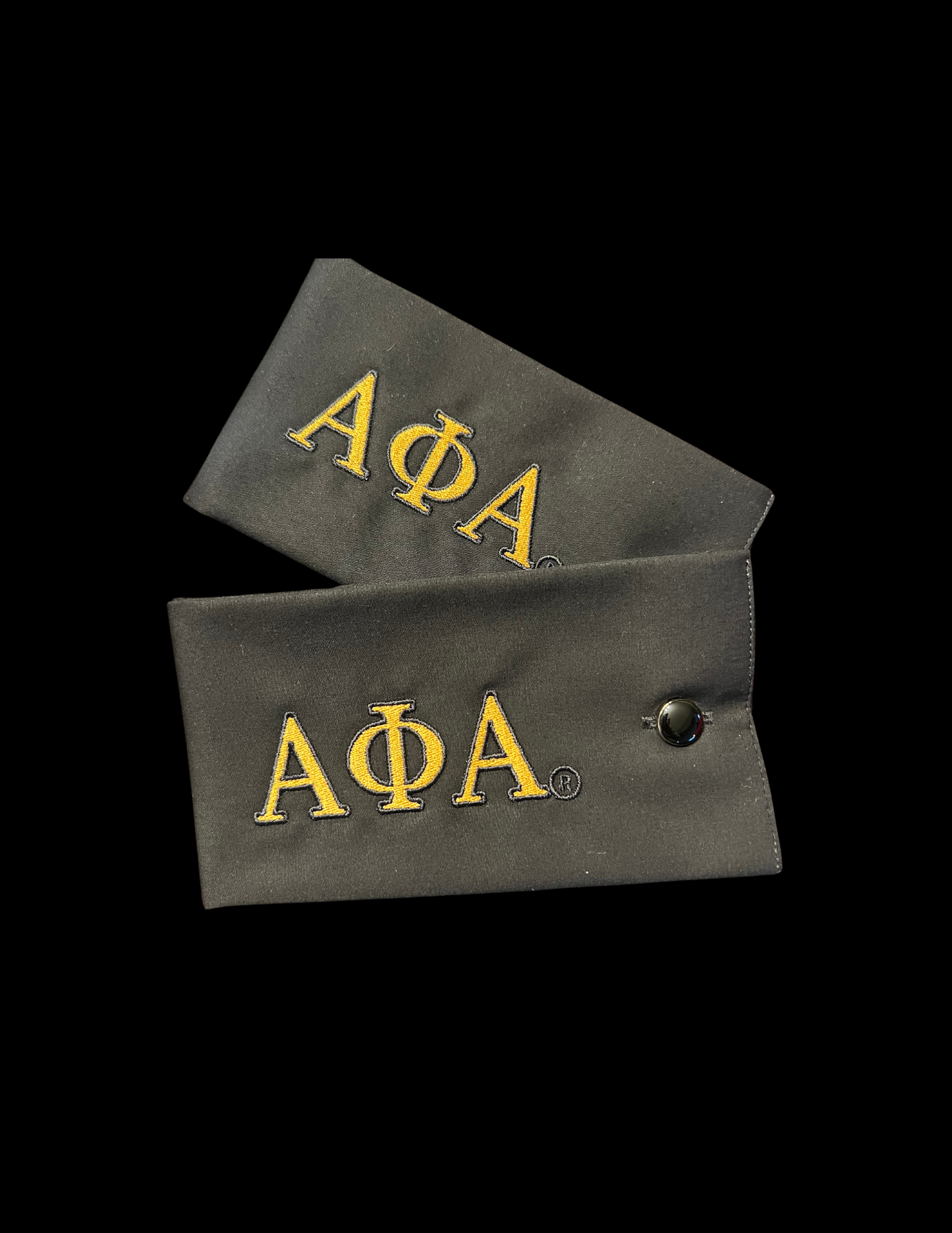 2023 Alpha Phi Alpha Founders Day Black and Gold Embroidered Special Edition Cuffs
